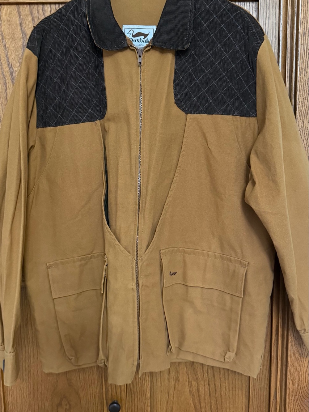 Roughneck Tan Canvas Field Jacket with Black Quilted Yoke